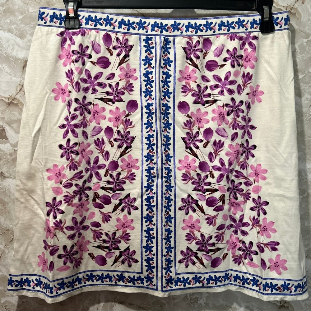 Floral Print Skirt A-Line Casual Everyday Spring Summer Skirt Size 16